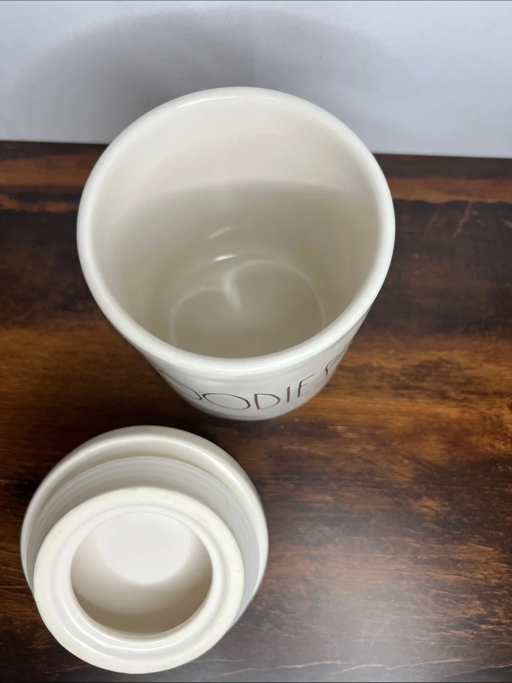 Rae Dunn White Ceramic 'GOODIES' Canister with Lid